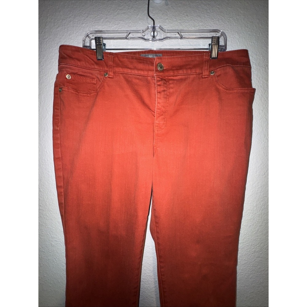 Chicos  Women's So Slimming Jeans Size 2 Chicos 12US Deep Coral  Burnt Orange - Picture 2 of 16
